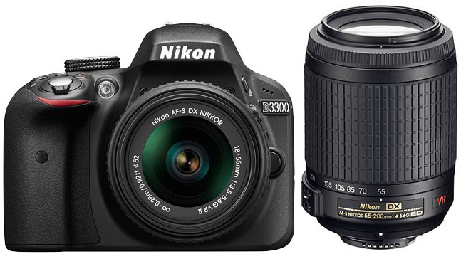 Nikon D3300 + 18-55 AF-P VR + 55-200 VR II  18.482 Kč